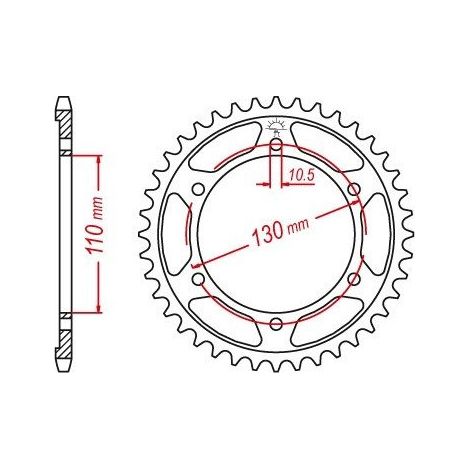 Pignon arrière en acier JT R1876-45, 45 dents, taille 525 (1/2)