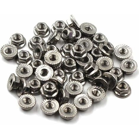 M6 Écrous de blocage hexagonaux à écrou à collerette acier inoxydable 304 (paquet de 50) (1/5)