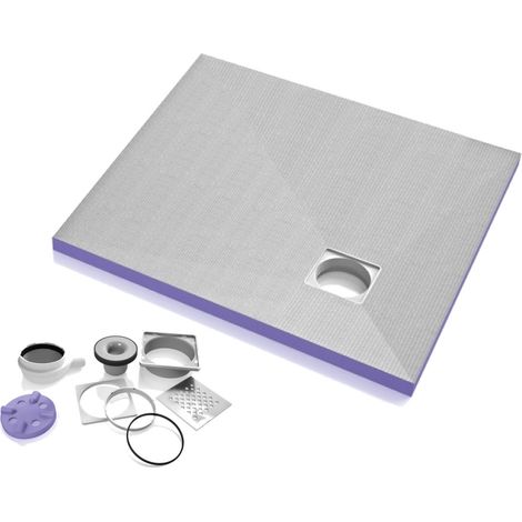 Jackon geflieste Duschwanne Aqua Off-Center 1200x1200x40mm gratis horizontaler Siphon (4512095 + 4512007) (1/4)