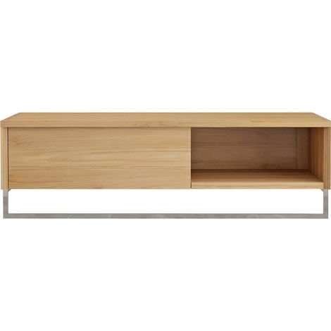 Meuble sous vasque suspendu en teck avec porte serviette - 105 cm - KUPANG (1/3)