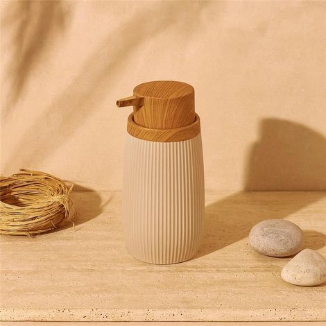 Exagonshop Dispenser sapone in plastica tortora London