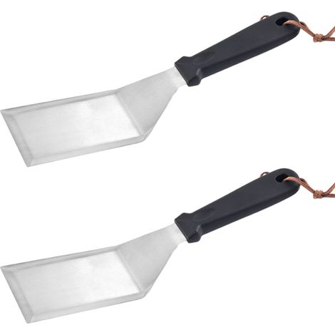 1 Spatule à hamburger,acier inoxydable,lame biseautée,manche ergonomique,pour grill et plancha (1/5)