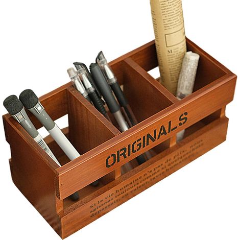 Stiftehalter 3 Fach Organizer Für Schreibwaren Holz