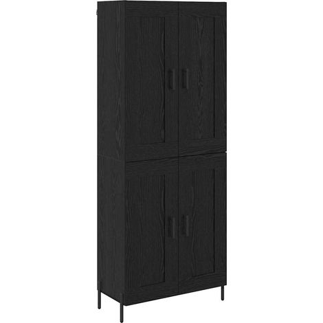 Maison Exclusive - Aparador alto 2 pcs Roble Negro Madera de inge