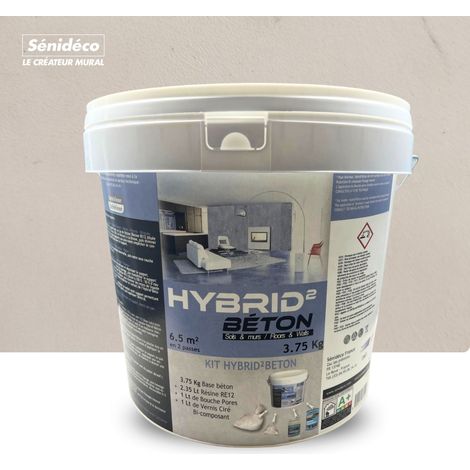 Béton ciré pour sols et murs - HYBRID²BETON kit pour 6m² - SENIDECO (1/5)