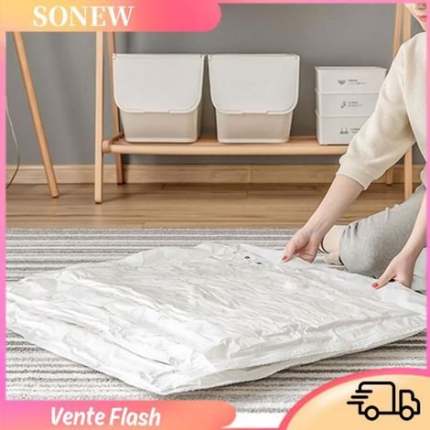 Sonew Sac de rangement sous vide Sac de Compression meuble sous-vide 50x70cm / 19,69x27,56 pouces Peut supporter jusqu'à 40 lb (1/5)