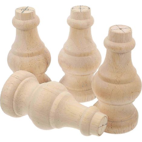 Pieds de meubles en bois massif kaki, pieds de remplacement modernes et robustes, compatibles avec les canapés, les coiffeuses et les armoires, lot de 4. (1/5)