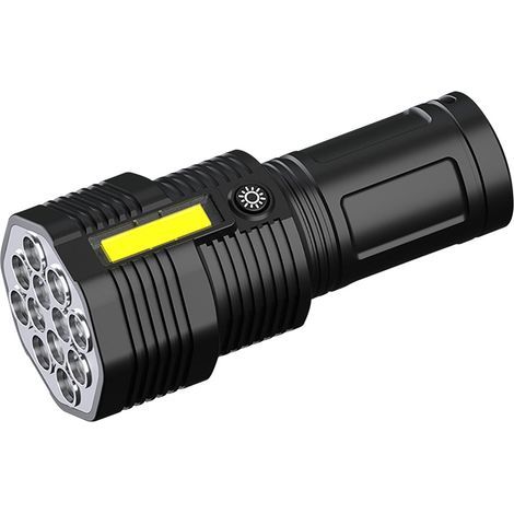 AIDUCHO Lampe De Poche D'éclairage À Lumière Forte 12led Usb Chargeant La Torche D'affichage De Puissance De Lumière Latérale Extérieure (1/5)