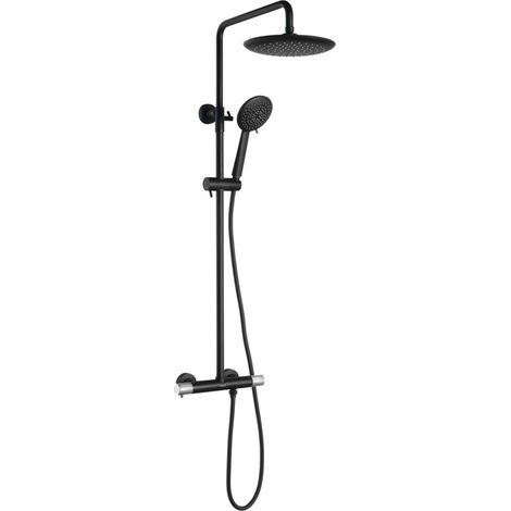 Sapho Solaris - Set doccia termostatico, 5 getti, nero opaco/cromo WD139BC (1/5)