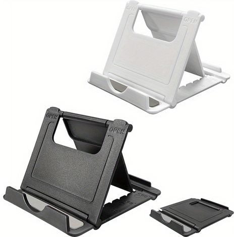 Lot de 2 supports de téléphone pliables pour bureau – Support universel en plastique – Design minimaliste (1/5)