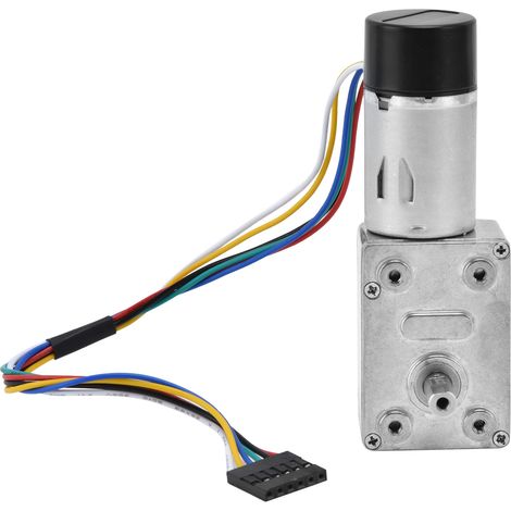 DC Worm Gear Motor 15mm Double Shaft Speed Reduction Drive Device with Encoder JGY‑370DC6V 23RPM