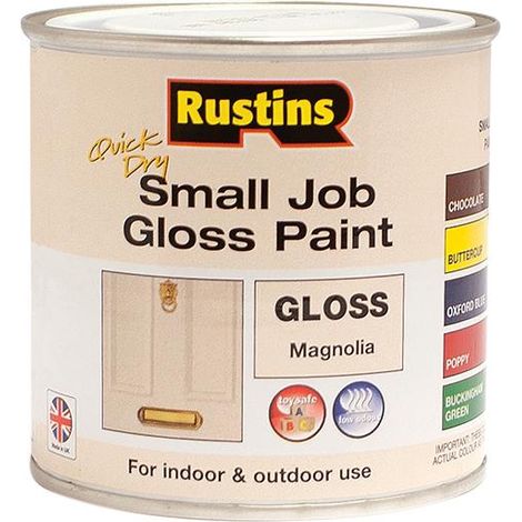Rustins Quick Dry Small Job Gloss Paint Magnolia 250ml RUSSJMAGQD (1/3)