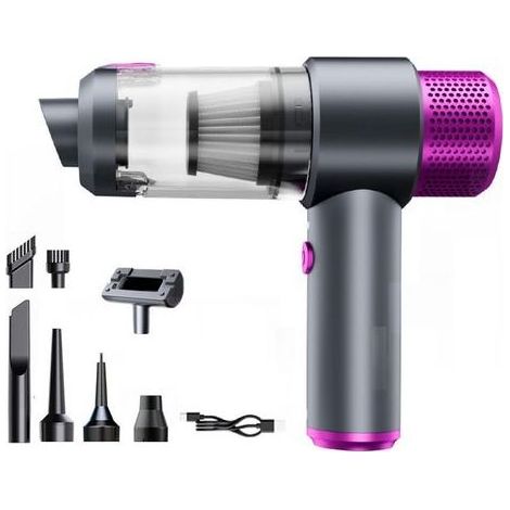 Aspirateur de voiture puissant 8 pièces, aspirateur à main 4 en 1, aspirateur puissant 2000 mAh, filtre d'aspirateur de table, mini aspirateur de voiture pour animaux, voiture, maison (1/5)