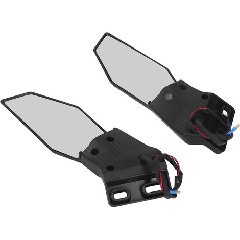 Rétroviseurs latéraux pivotants pour moto, avec aileron et clignotants LED, style fibre de carbone, remplacement pour Ninja 400 650 (1/5)
