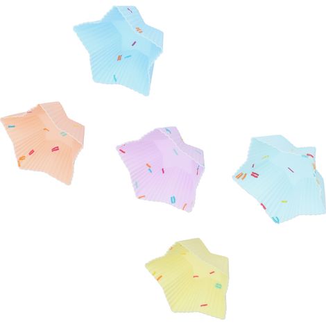 20 Silikon-Backförmchen in leuchtenden Farben und niedlichen Formen – wiederverwendbare Backformen für Kuchen, Donuts und Puddings (Star-Set) (1/5)
