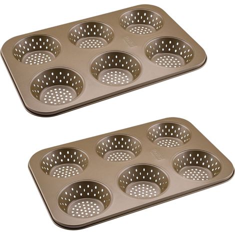 Ensemble de 2 Moules à petits pains individuels ronds 6 empreintes 33 x 22 cm Zenker Mojave Gold (1/5)