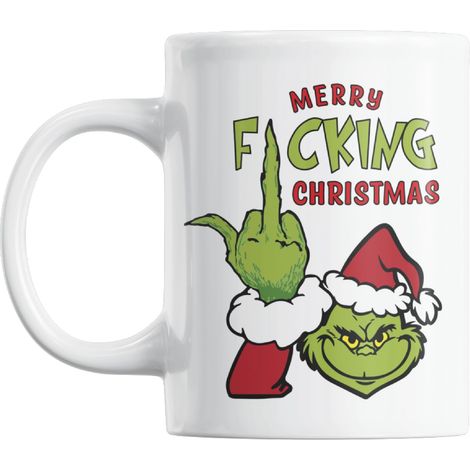 Tasse de Noël pour Petit-Déjeuner - Idée Cadeau Amusante - Mug Merry Christmas - Motif de Noël 11 oz - Rouge (1/5)