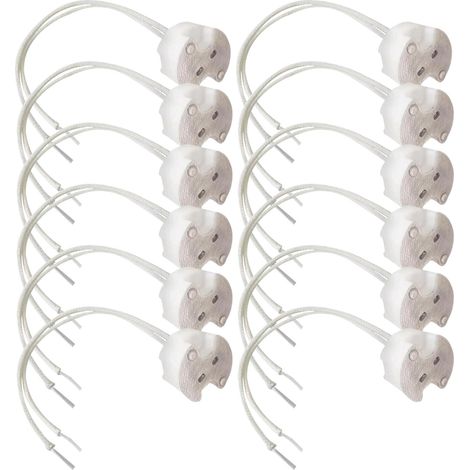 12 pièces Douille GU5 virgule 3 MR16 Céramique Base de Lampe LED Céramique Base avec 10 CM 100 MM Câbles en Silicone de Qualité Supérieure 100 W de 12 (1/4)