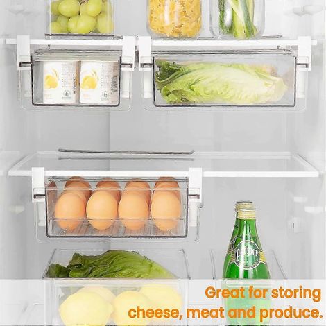 Tiroir sous étagère de réfrigérateur de grande taille (25-26 pouces) pour le rangement des fruits et légumes, format L (1/3)