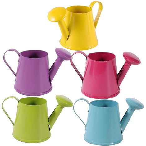Mini arrosoirs pour enfants, ensemble de 25 pots d'arrosage colorés en fer, pour le jardinage. (1/5)