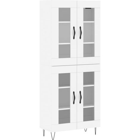 Maison Exclusive - Buffet haut Blanc 69,5x34x180 cm Bois d'ingénierie (1/5)