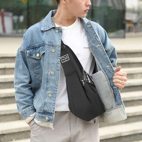 Sac à dos pliable, respirant et portable pour animaux de compagnie, idéal pour les sorties, sac pour animaux, sac bandoulière, sac porté en travers, noir. (1/5)