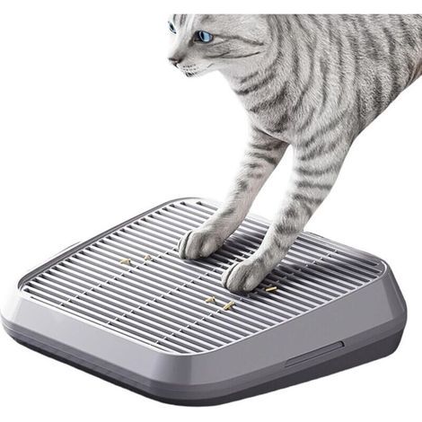 Marchepied pour bac à litière pour chat, tapis de piège à litière, rampe pour chats, double couche antidérapante et anti-traces, fournitures de nettoyage surélevées faciles pour l'intérieur et l'extér (1/4)