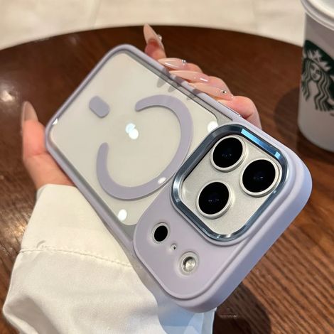 (iPhone 15, Violet) Coque pour iPhone avec chargement magnétique MagSafe et protection contre les chocs.