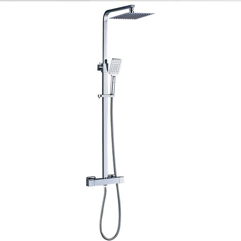 Kibath Columna Ducha termostática EXTRAPLANA cuadrada de 85-127 cm acabado CROMO brillo fabricado en latón (1/5)