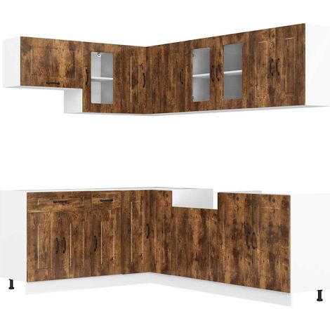 Maison Exclusive - Set Mobili da Cucina 11 pz Kalmar Rovere Fumo Legno Multistrato