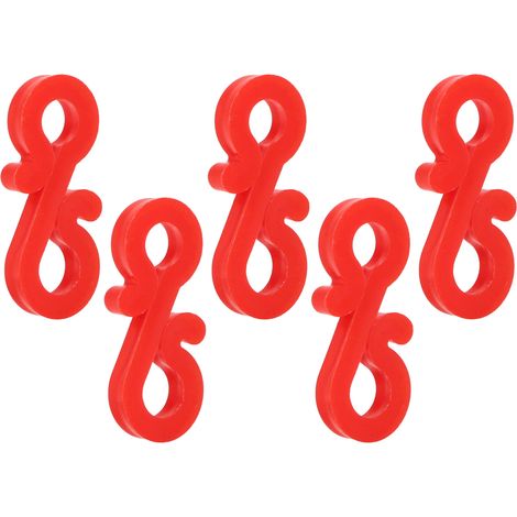 100 crochets de guirlande lumineuse rouge, étanches et antigel, réutilisables en plastique, crochets en S pour gouttière, fixation de cordon lumineux pour Noël (1/5)