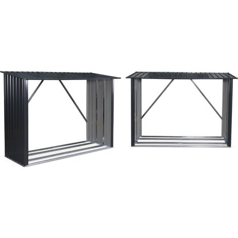 sweeek - 2er-Set Kaminholzregale aus verzinktem Stahl