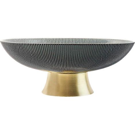 Plateau à fruits en verre haut, bol de rangement pour table basse ou bureau, récipient alimentaire ménager-15.5X15.5X6cm-Grey (1/3)