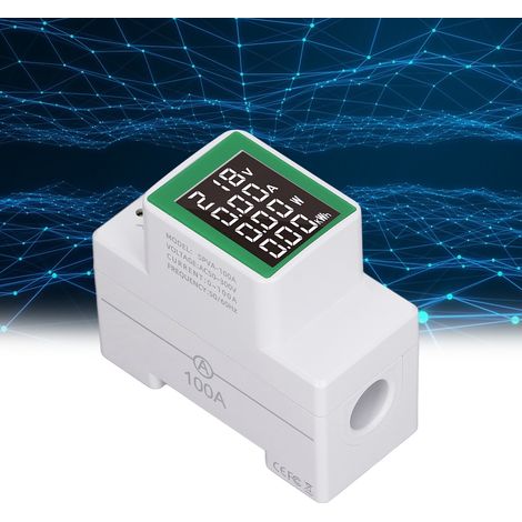 Einphasen-Digital-Energiezähler, Multifunktions-Energiezähler mit digitaler Wechselstromanzeige, Voltmeter und Amperemeter, 50–300 V / 0–100 A Wechselstromprüfer, Wattmeter (1/5)