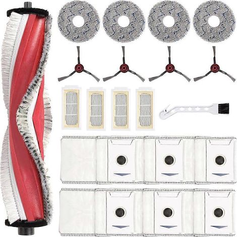 Pièces détachées pour aspirateur robot Ecovacs Deebot T30 Omni/T30 Pro Omni : brosse latérale principale, filtre HEPA, lingette de nettoyage et sacs à poussière (1/5)