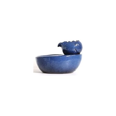 Fontaines et fontaines d'eau, Lotus Style Ceramics Pet Fountain Cat Dog Pet Distributeur d'eau Automatique Fait à la Main Mute fontaines à Boire pour Chiens, Blue (1/5)