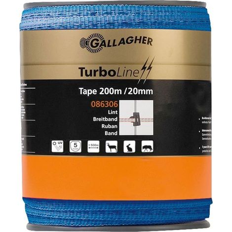 Nastro TurboLine Gallagher 20mm x 200m blu per animali selvatici