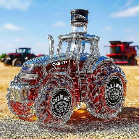 Coffret carafe à whisky cadeau pour bar à domicile sur le thème d'Halloween avec 2 verres - Tracteur C (1/2)