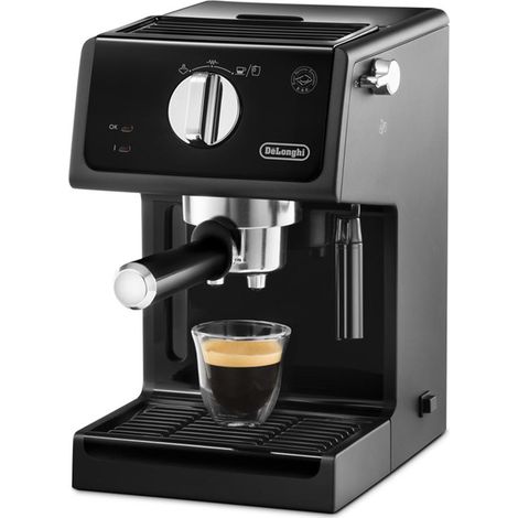 Delonghi – Machine à expresso 15 bars – Système cappuccino – Réservoir 1.1 L – Design noir avec finitions chromées (1/5)