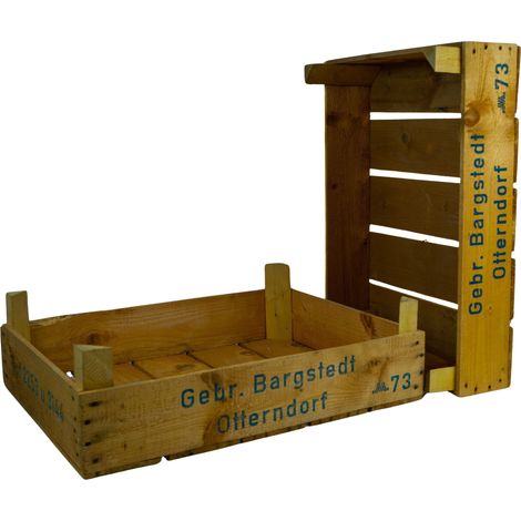 2er Set Helle Kirschsteige 54x42x16cm Holzsteige Holzkiste Vintage Obstschale (1/5)