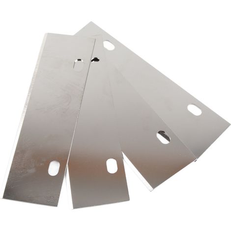 Lot de 4 lames de rechange en acier inoxydable robuste pour racloir de plancha, accessoires de nettoyage pour barbecue extérieur (1/5)