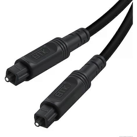 Câble à fibre optique de 10 m, port carré, diamètre extérieur 4,0 mm, noir (1/5)