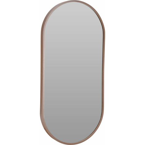 Specchio da parete ovale in alluminio 30x60 cm marrone scuro (1/3)