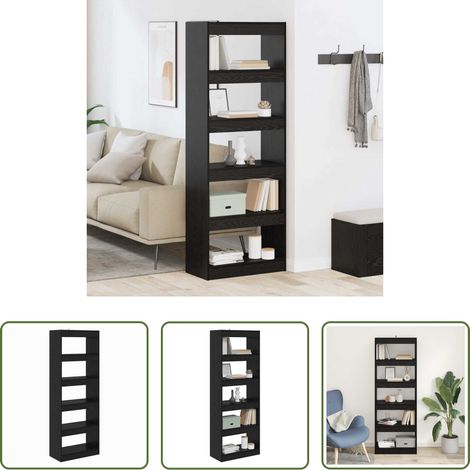 Holzschrank - Bücherregal Schwarz Eichen-Optik 60 x 30 x 166 cm Holzwerkstoff (1/5)