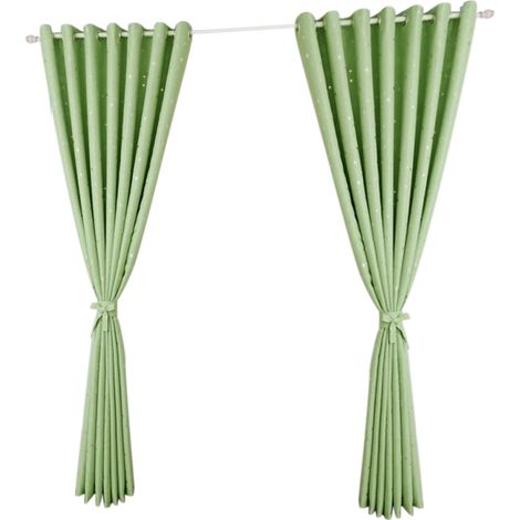 Rideau occultant vert pour fenêtre et porte, style coréen, décoration salon et salle de bain, tissu uni sans doublure, 1 panneau