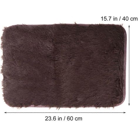 Tapis épais couleur café, antidérapant, lavable, 40 x 60 cm (1/5)
