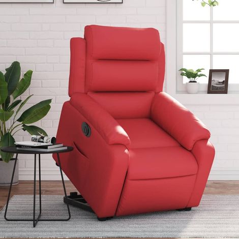Relaxsessel mit Aufstehhilfe Elektrisch Rot Kunstleder vidaXL (1/5)