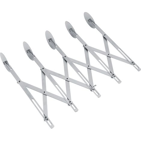 5-rädriges Gebäckmesser aus Edelstahl, Pizza- und Teigschneider, professionelles Küchengerät, antihaftbeschichtete, rotierende Klinge für Kuchen, Brot und Fondant. (1/5)