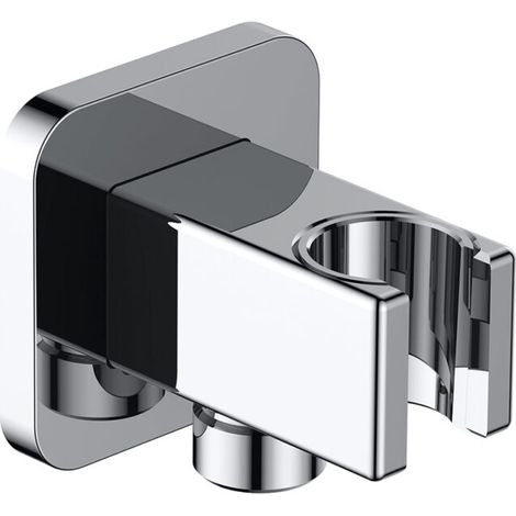 AqvaZone AqvaShower Wandanschlussbogen 025517450 chrom, softedge, mit Halter, 1/2 Zoll (1/2)