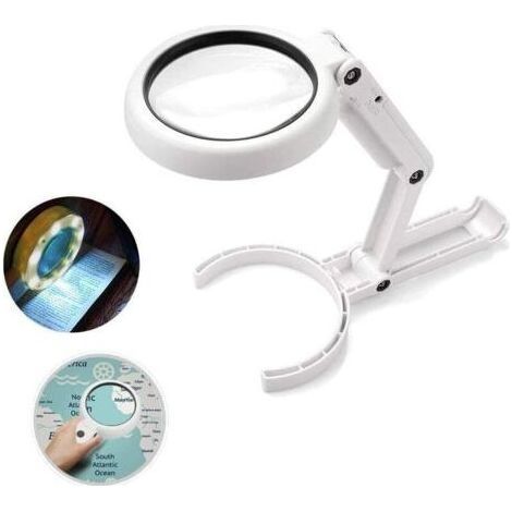 Loupe à Main, 5X 11X Loupe de Table avec Support Pliable, pour Bureau, Bijoux, Journaux, Lecture, Montre Réparation Artisanat (1/5)